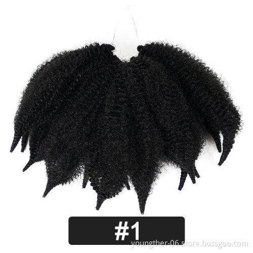 Free Sample 8inch Marley Braid Hair Synthetic Kinky Crochet Twist Hair Bulk Afro curly